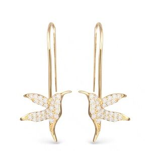 Amanda Blu - HUMMINGBIRD CZ DROP EARRINGS – GOLD